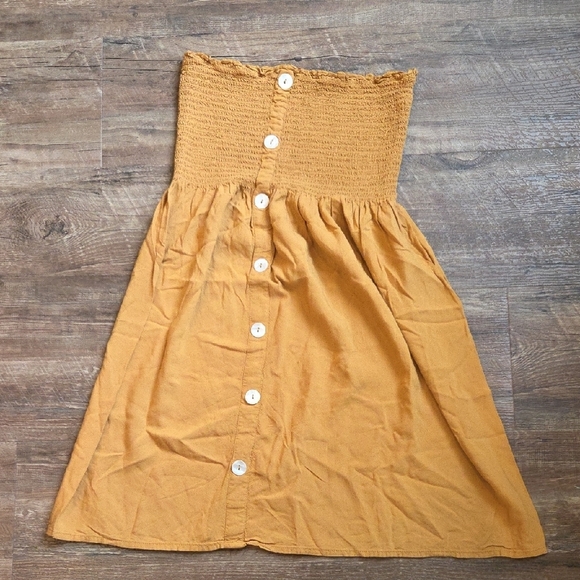 Derek Heart Mustard Yellow Strapless Top Size Medium - Picture 1 of 7
